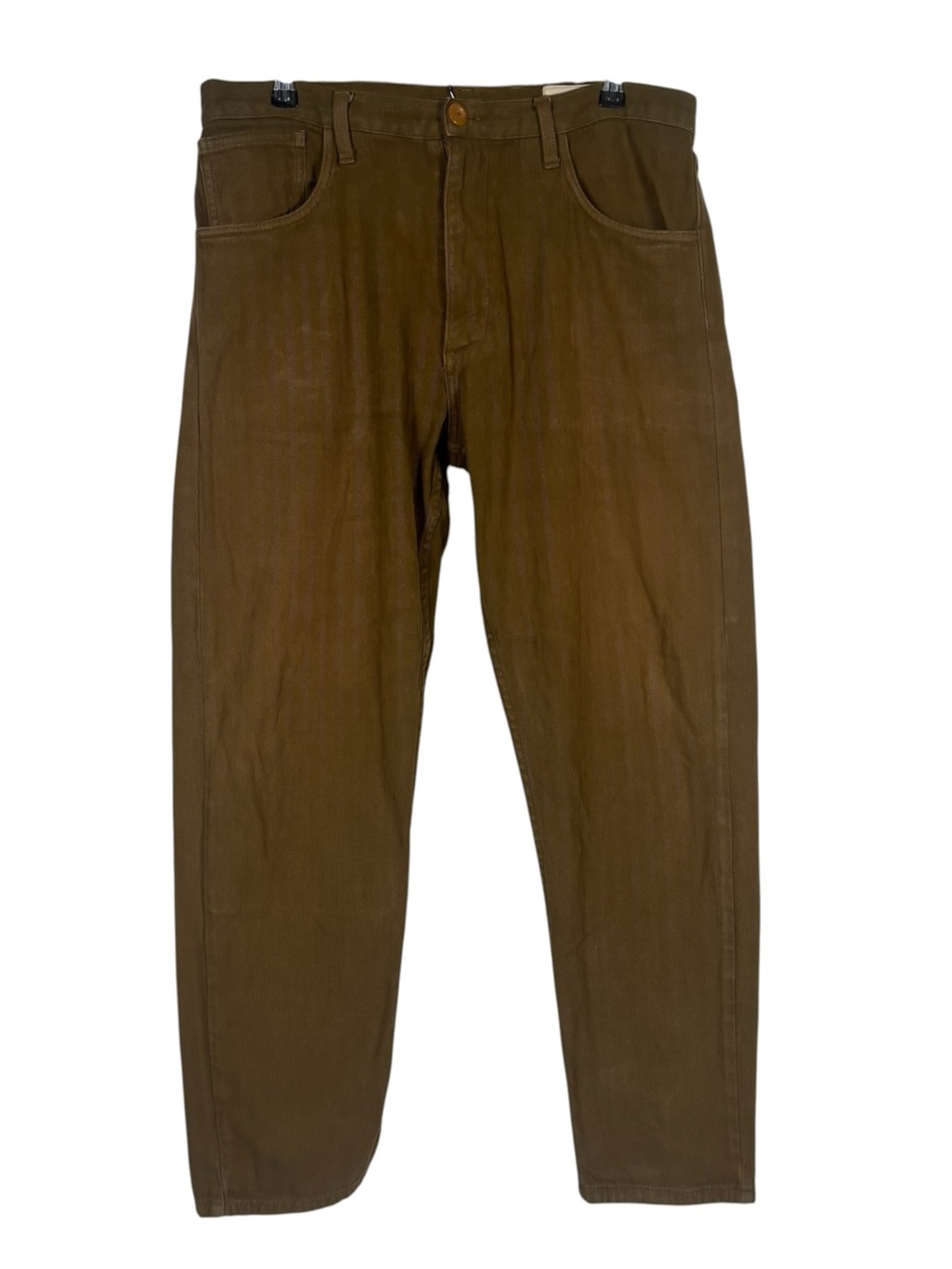 Prospective Flow Everflow Brown Textured Herringbone Tapered Pants Trousers 34